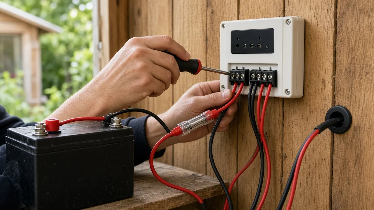 Povezivanje 100W solarnog panela, regulatora i akumulatora
