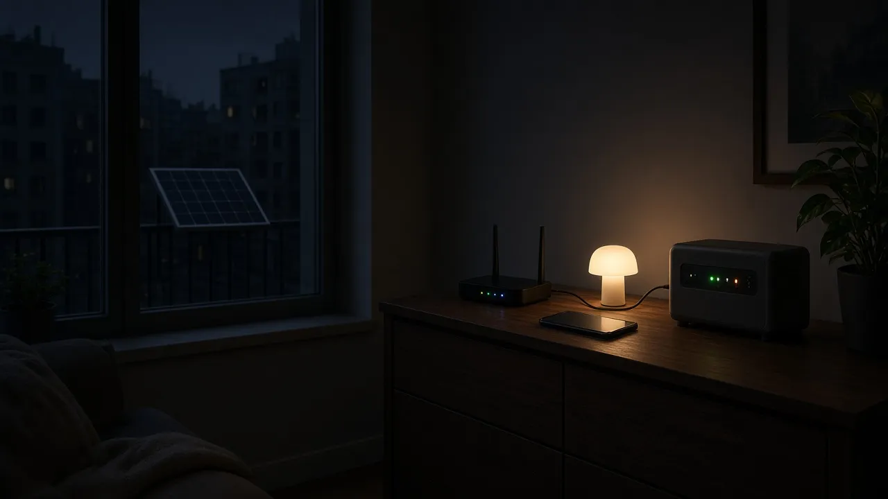 Rezervno napajanje rutera i lampe sa 100W solarnim panelom i akumulatorom