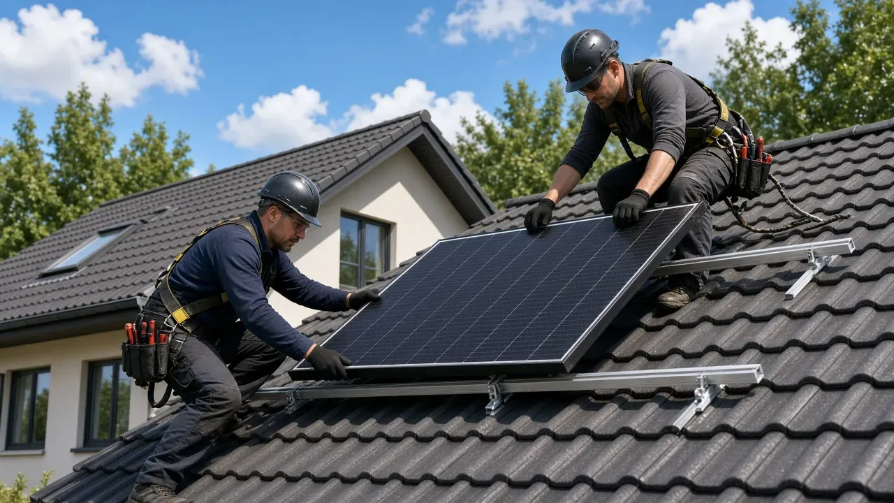 Montaža solarnih panela za kuće na kosom krovu
